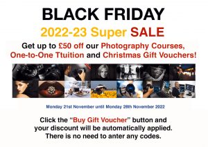 Black Friday sale photography courses London 2022