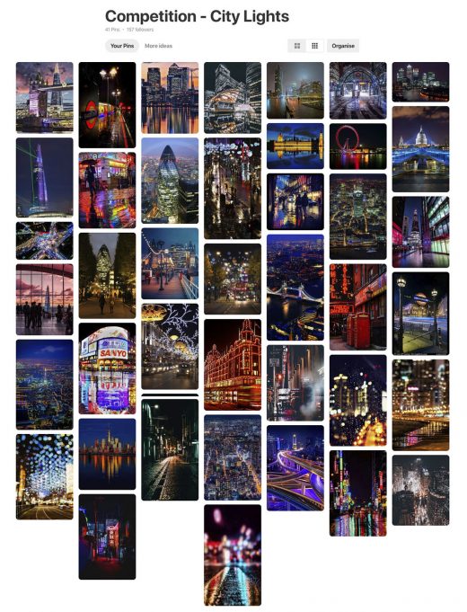 City Lights photography competition pinterest board