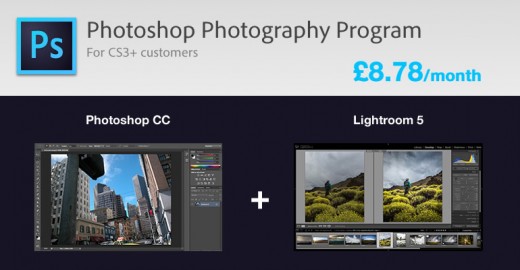 get access to Adobe Photoshop CC and Lightroom 5 for just £8.78 a month